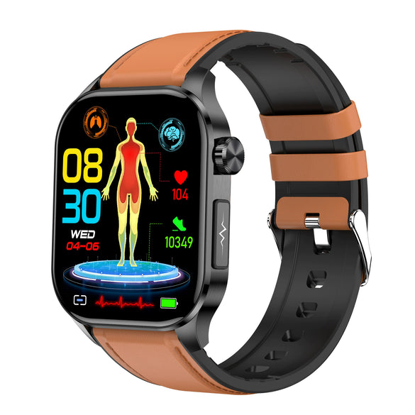 Smart Watch Bluetooth Call Monitoring Amoled Screen Silicone Strap Square Dial