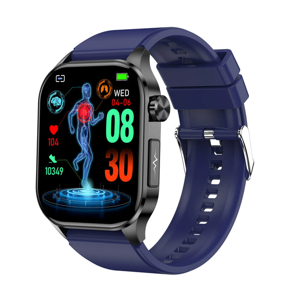 Smart Watch Bluetooth Call Monitoring Amoled Screen Silicone Strap Square Dial