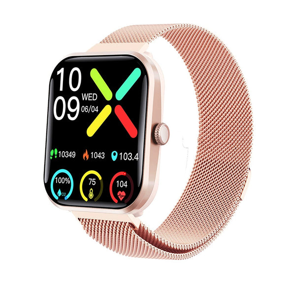 Smart Watch Multifunction Blood Glucose Blood Pressure Heart Rate Blood Oxygen Monitoring Sos Alarm Call Square Dial Daily Waterproof Environmentally Friendly Silicone Wristband