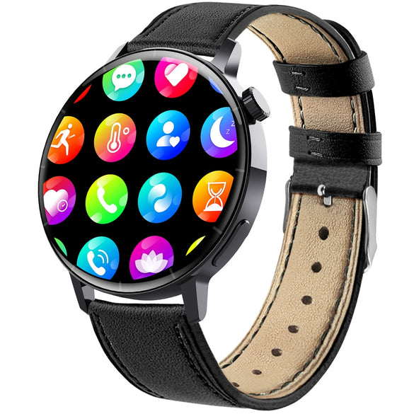 Smart Watch Silicone Wrist Strap Sporty Round Dial Bluetooth Touch Screen Heart Rate Sleep Blood Oxygen Etc Function