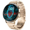 Smart Watch Silicone Wrist Strap Sporty Round Dial Bluetooth Touch Screen Heart Rate Sleep Blood Oxygen Etc Function