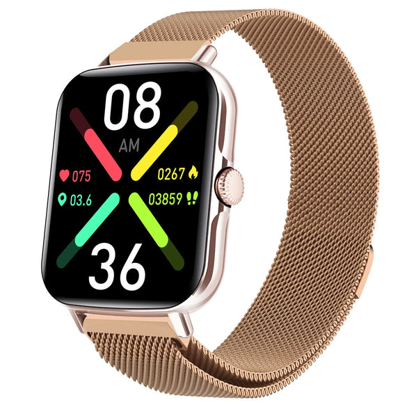 Smart Watch Silicone Wrist Strap Sporty Style Square Dial Blood Oxygen Test Multiexercise Modes Noninvasive Blood Sugar Siri Voice Dialing Touch Operation Compatible With Ios