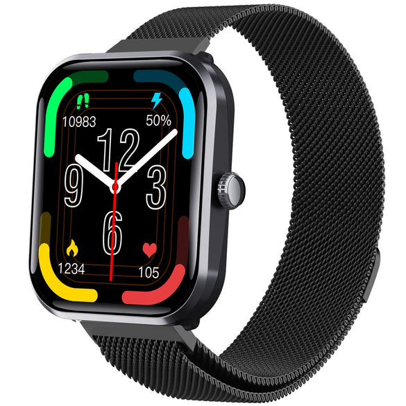 Smart Watch Silicone Wristband Square Dial Bluetooth Blood Oxygen Detection Heart Rate Blood Pressure