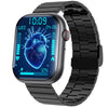 Smart Watch Square Dial Sporty Strap Silicone Wrist Strap Bluetooth Communication Blood Sugar Monitoring Breathing Training Calorie Step Counting Sos Fall For Help Oxygen Test