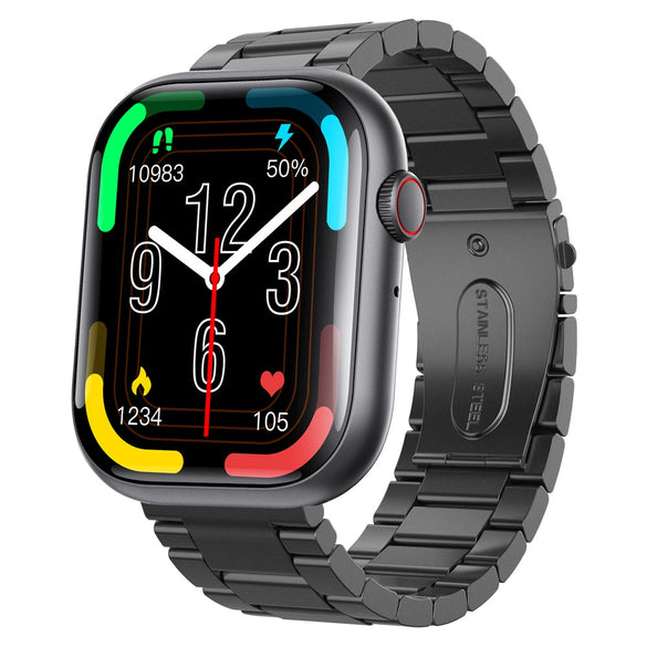 Smart Watch Square Dial Sporty Strap Silicone Wrist Strap Bluetooth Communication Blood Sugar Monitoring Breathing Training Calorie Step Counting Sos Fall For Help Oxygen Test