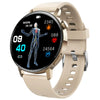 Smart Watch Third Generation Blood Glucose True Blood Oxygen Stress Test Call Exercise Body Temperature Hrv Silicone Wristband Round Dial Sporty Style