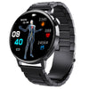 Smart Watch Third Generation Blood Glucose True Blood Oxygen Stress Test Call Exercise Body Temperature Hrv Silicone Wristband Round Dial Sporty Style