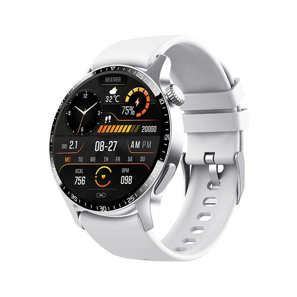 Smart Watch Titanium Alloy Case Silicone Wrist Strap Round Dial Multifunctional Sports Bluetooth Call Blood Pressure Heart Rate Blood Oxygen Monitoring