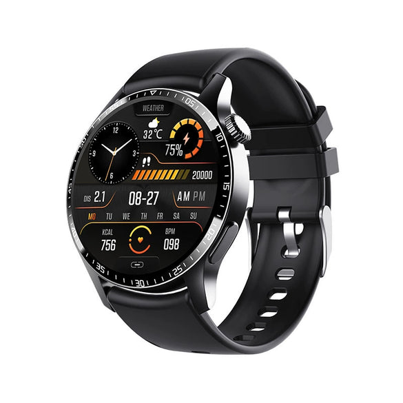 Smart Watch Titanium Alloy Case Silicone Wrist Strap Round Dial Multifunctional Sports Bluetooth Call Blood Pressure Heart Rate Blood Oxygen Monitoring