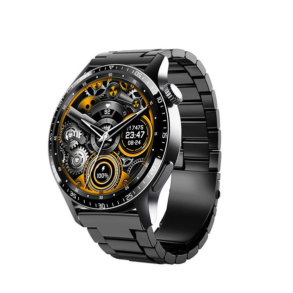 Smart Watch Titanium Alloy Case Silicone Wrist Strap Round Dial Multifunctional Sports Bluetooth Call Blood Pressure Heart Rate Blood Oxygen Monitoring