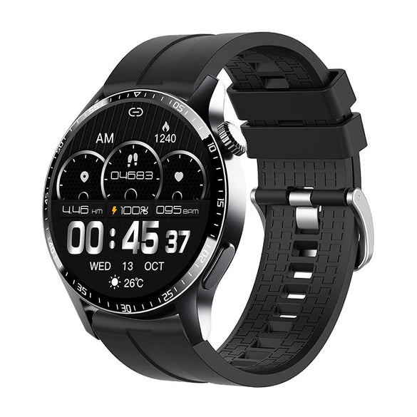 Smart Watch Titanium Alloy Case Silicone Wrist Strap Round Dial Multifunctional Sports Bluetooth Call Blood Pressure Heart Rate Blood Oxygen Monitoring