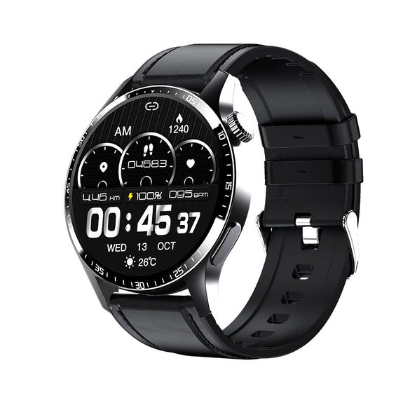 Smart Watch Titanium Alloy Case Silicone Wrist Strap Round Dial Multifunctional Sports Bluetooth Call Blood Pressure Heart Rate Blood Oxygen Monitoring