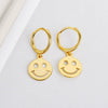 Smiley Earrings 925 Sterling Silver Geometric Electroplated