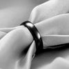 Smooth Black Geometric Tungsten Steel Couple Rings With Electroplated Finish Wholesale Unisex Jewelry