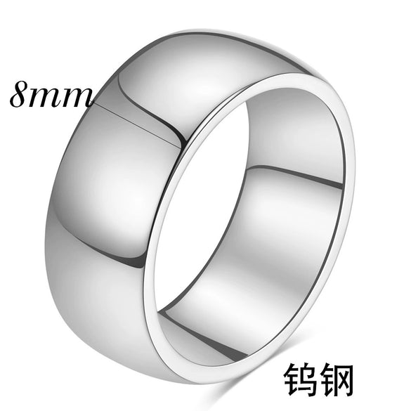 Smooth Black Geometric Tungsten Steel Couple Rings With Electroplated Finish Wholesale Unisex Jewelry