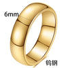 Smooth Plain Geometric Tungsten Steel Couple Rings With Gold Electroplated Finish Unisex Jewelry Accessories Wholesale