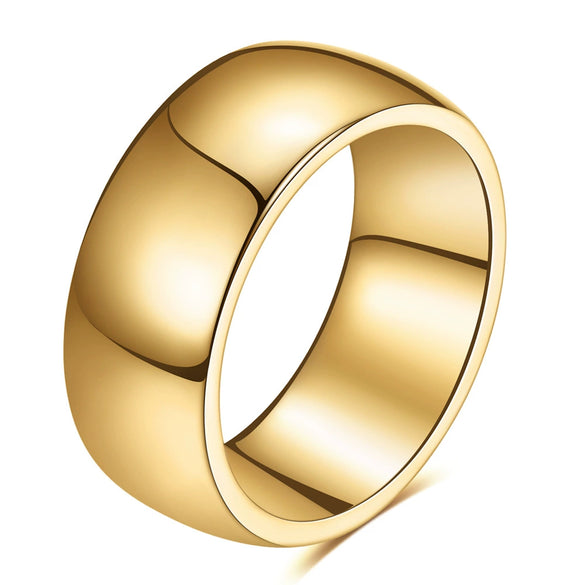 Smooth Plain Geometric Tungsten Steel Couple Rings With Gold Electroplated Finish Unisex Jewelry Accessories Wholesale
