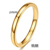 Smooth Plain Geometric Tungsten Steel Couple Rings With Gold Electroplated Finish Unisex Jewelry Accessories Wholesale