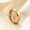 Smooth Plain Geometric Tungsten Steel Couple Rings With Gold Electroplated Finish Unisex Jewelry Accessories Wholesale