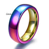 Smooth Plain Geometric Tungsten Steel Couple Rings With Gold Electroplated Finish Unisex Jewelry Accessories Wholesale