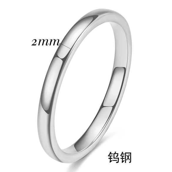 Smooth Plain Geometric Tungsten Steel Couple Rings With Gold Electroplated Finish Unisex Jewelry Accessories Wholesale