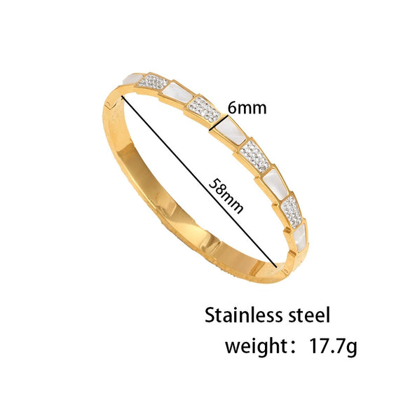 Snake Bone Bracelet Titanium Steel With Diamonds Electroplating