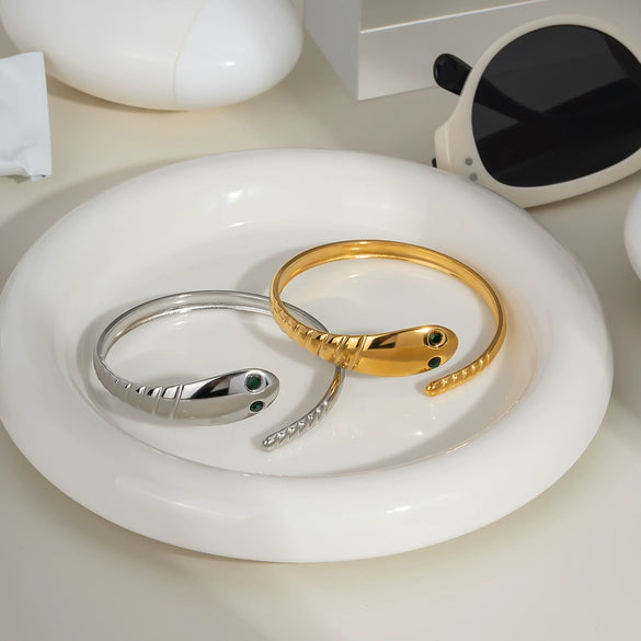 Snake Bracelet Stainless Steel Light Luxury Simple Ins Style Pvd Furnace Vacuum Real Gold Plated Jewelry