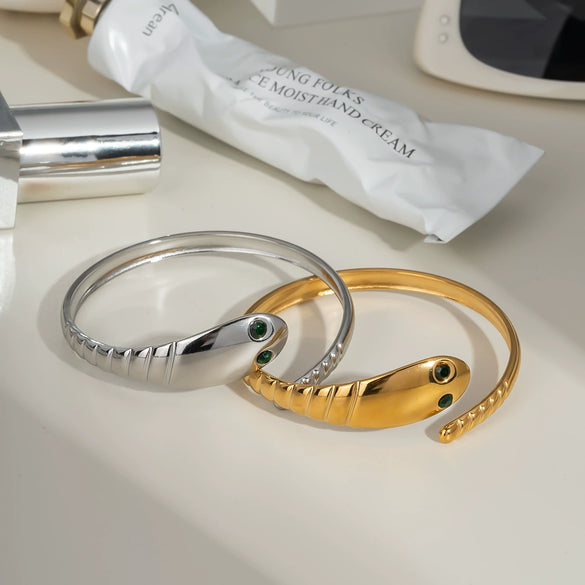 Snake Bracelet Stainless Steel Light Luxury Simple Ins Style Pvd Furnace Vacuum Real Gold Plated Jewelry