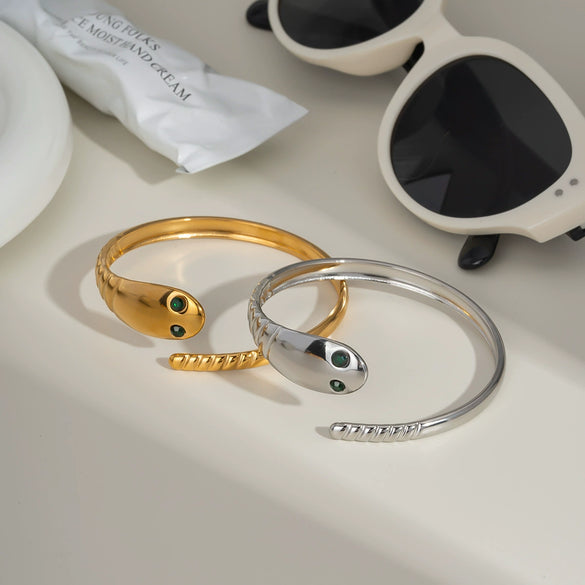Snake Bracelet Stainless Steel Light Luxury Simple Ins Style Pvd Furnace Vacuum Real Gold Plated Jewelry