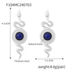 Snake Earrings Titanium Steel 18K Gold Plated Inlaid Natural Stone Geometric Style Electroplated For Women