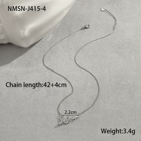 Snake Element Titanium Steel And Stainless Steel Necklace With Diamond Snake Tassel Pendant Electroplated Jewelry
