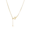 Snake Element Titanium Steel And Stainless Steel Necklace With Diamond Snake Tassel Pendant Electroplated Jewelry
