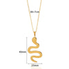 Snake Pendant Hiphop Necklace Stainless Steel Gold Plated Animals Zodiac Style