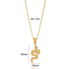 Snake Pendant Hiphop Necklace Stainless Steel Gold Plated Animals Zodiac Style