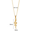 Snake Pendant Hiphop Necklace Stainless Steel Gold Plated Animals Zodiac Style