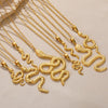 Snake Pendant Hiphop Necklace Stainless Steel Gold Plated Animals Zodiac Style
