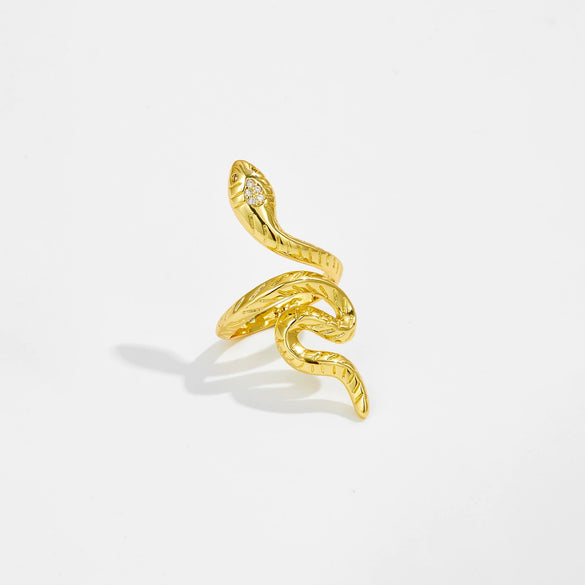 Snake Ring Copper Electroplated Platinum 18K Gold Fashion Geometric Adjustable
