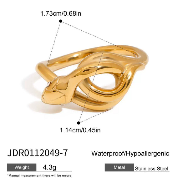 Snake Ring Stainless Steel Animal Geometric Electroplating Women's Jewelry