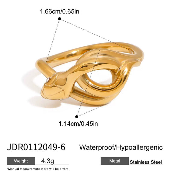 Snake Ring Stainless Steel Animal Geometric Electroplating Women's Jewelry