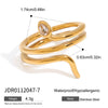 Snake Ring Stainless Steel Animal Geometric Electroplating Women's Jewelry