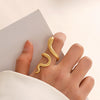Snake Ring Stainless Steel Geometric Retro Cold Style Real Gold Electroplated For Women