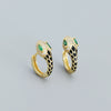 Snake Ushaped Earrings S925 Silver Geometric Style With Diamond Glue Electroplated For Women
