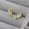 Snakeshaped Copper Earrings For Women With Electroplating Animal Pattern Light Luxury Style