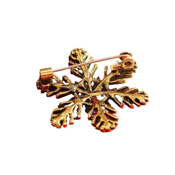 Snowflake And Star Brooch Jewelry For Women Electroplated Colorful Crystal Christmas Gift