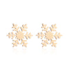 Snowflake Necklace And Earrings Set For Women Stainless Steel Electroplated Jewelry With Ochain Simple Christmas Gift