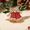 Snowman Christmas Enamel Brooch With Rhinestone Accents Electroplated Alloy Clothing Accessory