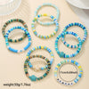 Soft Ceramic Handmade Ocean Series Overlapping Bracelet With Letters Numbers Text Pattern For Women