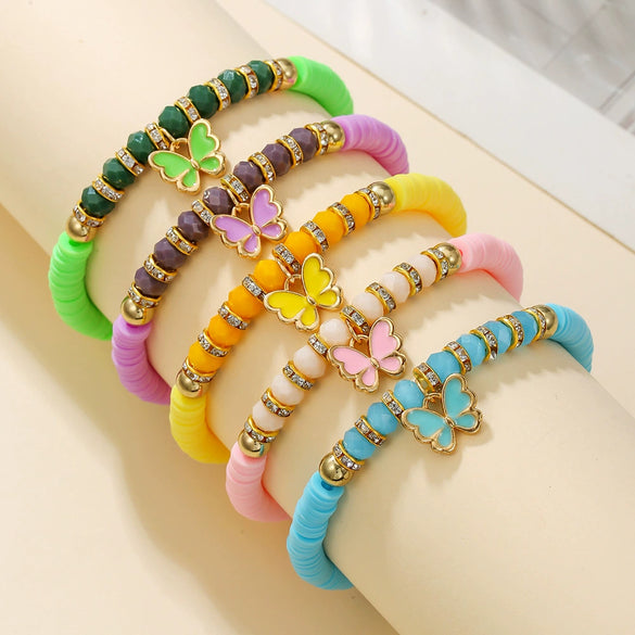 Soft Clay Fruit Geometric Handmade Women's Bracelet Set Jewelry