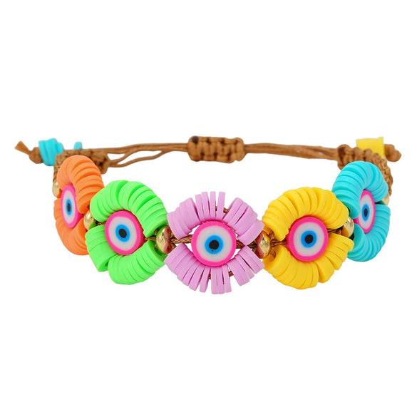 Soft Clay Geometric Devil's Eye Handmade Bracelet For Women
