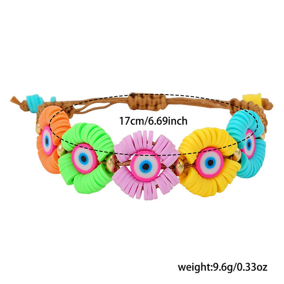 Soft Clay Geometric Devil's Eye Handmade Bracelet For Women